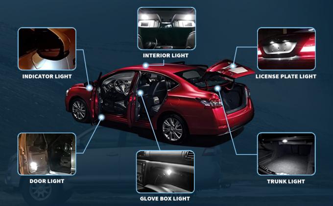 194 Samochodowe żarówki LED 6500K Wedge T10 SMD 5050 Chips 8