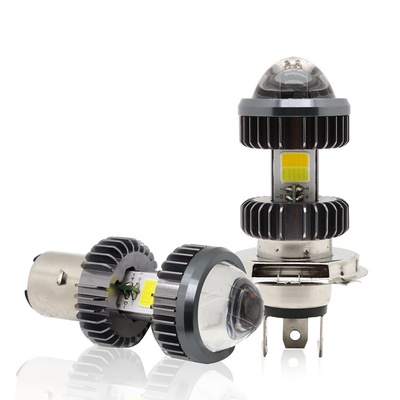 Motocykl Led żarówka reflektora Projektor H4 BA20D Dwukolorowy 20W Mini żarówki do świateł przeciwmgielnych