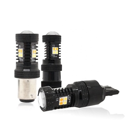 Dwukolorowy biały żółty 12V Switchback LED światła kierunkowskazów hamulca 1157 3157 7443 3030 16SMD