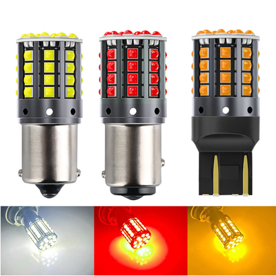 Białego stopnia aluminium LED sygnały skrętu 1156 1157 T20 3030 44SMD światło odwrotne 12V 24V
