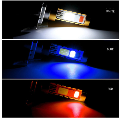3 kolory COB LED Reflektor H4 H6 80W P15D BA20D Biały Niebieski Czerwony