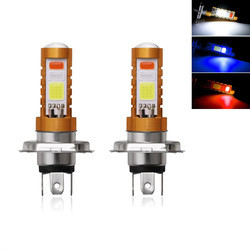 3 kolory COB LED Reflektor H4 H6 80W P15D BA20D Biały Niebieski Czerwony
