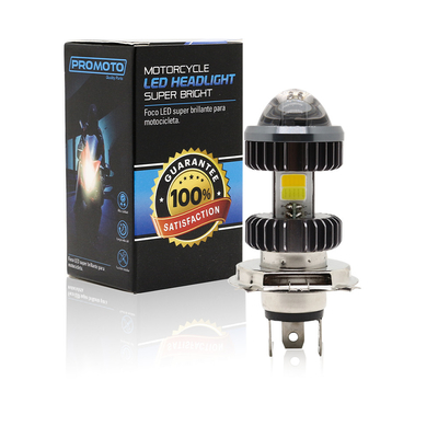 Motocykl Led żarówka reflektora Projektor H4 BA20D Dwukolorowy 20W Mini żarówki do świateł przeciwmgielnych