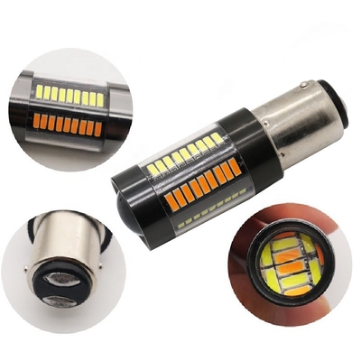 Światła kierunkowskazów LED hamulca 1157 3157 7443 4014 66SMD Dwukolorowy biały żółty 12V Switchback