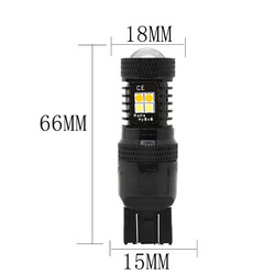 Dwukolorowy biały żółty 12V Switchback LED światła kierunkowskazów hamulca 1157 3157 7443 3030 16SMD