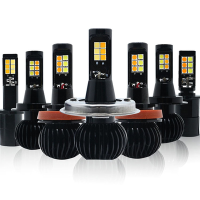 H1 H3 H4 H7 H8 H11 9006 880 Żarówka Led Flash Dwukolorowe uniwersalne światła przeciwmgielne LED