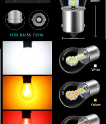 1156 BA15S LED 1157 BAY15D LED Światła kierunkowskazów hamowania Pojedynczy / podwójny kontakt Bayonet