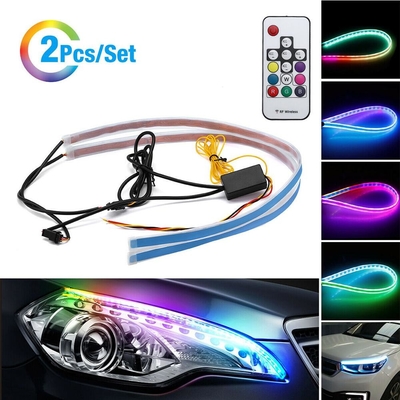 5050 30cm 12V DRLled Elastyczne lampy rurowe do samochodów LED Neon RGB z pilotem