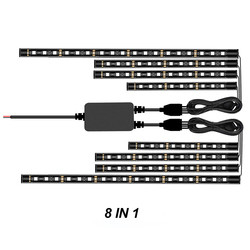 Motocyklowy zestaw samochodowy Rgb Led pod deską rozdzielczą Udekoruj atmosferę Neon z aplikacją bezprzewodową