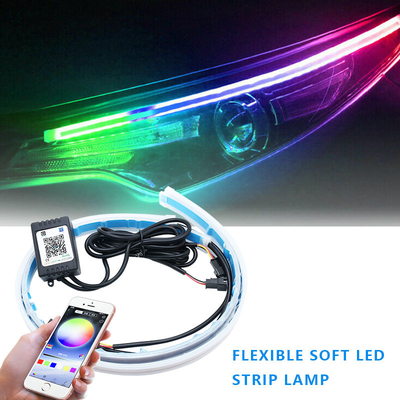 Neon Wodoodporny Switchback Auto Światła do jazdy dziennej RGB APP Control DRL 12 volt