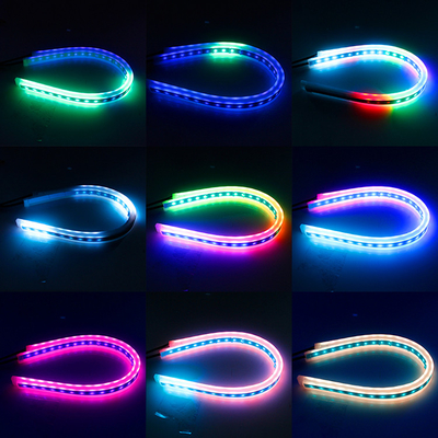 Neon Wodoodporny Switchback Auto Światła do jazdy dziennej RGB APP Control DRL 12 volt