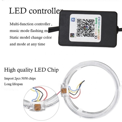 DRL RGB Halo Rings Wnętrze samochodu Led Ambient Lights CCFL Angel Devil Eyes 80mm 95mm 105mm 110mm