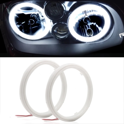 Światło bawełniane Cob Led Angel Eyes Reflektor samochodowy Apertura 70 MM CZERWONA NIEBIESKA Lampa przeciwmgielna 12-18 V 60 MM 80 MM