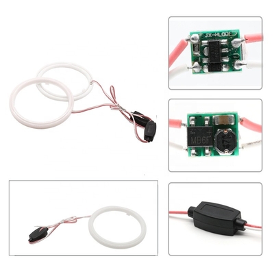 Światło bawełniane Cob Led Angel Eyes Reflektor samochodowy Apertura 70 MM CZERWONA NIEBIESKA Lampa przeciwmgielna 12-18 V 60 MM 80 MM