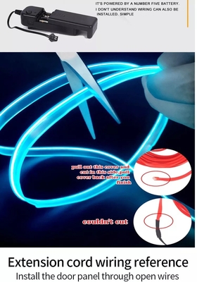 RGB Neon Dekoracyjne EL Wire Wnętrze samochodu Atmosfera Światła USB DIY zimna linia światła