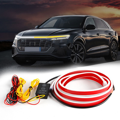 12V DIY Car Hood Flexible Led Strip Light Białe Światła dzienne Światła bieżące Dekoracja Podświetlenie Długa Lampa Atmosferalna