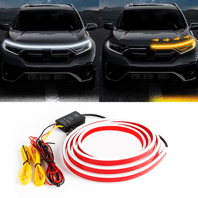 12V DIY Car Hood Flexible Led Strip Light Białe Światła dzienne Światła bieżące Dekoracja Podświetlenie Długa Lampa Atmosferalna