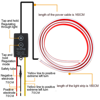 12V DIY Car Hood Flexible Led Strip Light Białe Światła dzienne Światła bieżące Dekoracja Podświetlenie Długa Lampa Atmosferalna