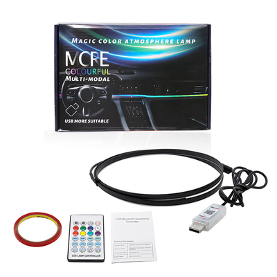 DC5V-12V RGB LED Dekoracja wnętrza samochodu Atmosfera Światło Akrylowe sterowanie APP Ukryty styl
