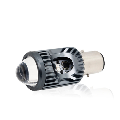Mini światło jazdy DRL Motocyklowe światło przednie LED żarówka H4 H6 BA20D P15D Samochód Rybie oko Projektor Obiektyw podwójny kolor