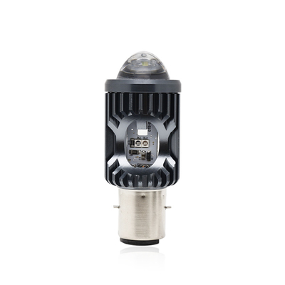 Mini światło jazdy DRL Motocyklowe światło przednie LED żarówka H4 H6 BA20D P15D Samochód Rybie oko Projektor Obiektyw podwójny kolor