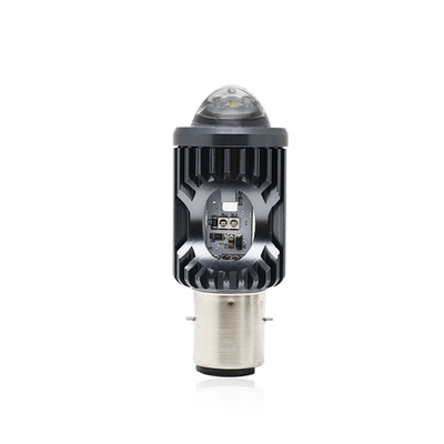 Mini światło jazdy DRL Motocyklowe światło przednie LED żarówka H4 H6 BA20D P15D Samochód Rybie oko Projektor Obiektyw podwójny kolor