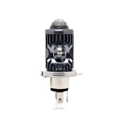 Mini światło jazdy DRL Motocyklowe światło przednie LED żarówka H4 H6 BA20D P15D Samochód Rybie oko Projektor Obiektyw podwójny kolor