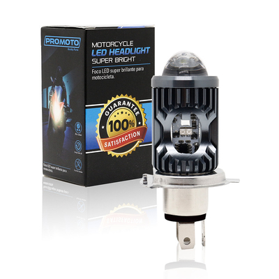 Mini światło jazdy DRL Motocyklowe światło przednie LED żarówka H4 H6 BA20D P15D Samochód Rybie oko Projektor Obiektyw podwójny kolor