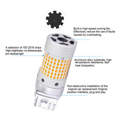 Automatyczne LED sygnały skrętowe Canbus Fog Light 2016 chip 150 SMD 1156/1157/7440 LED