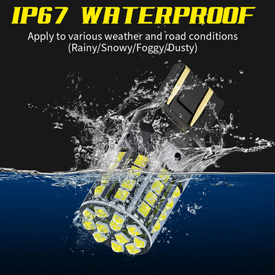 Białego stopnia aluminium LED sygnały skrętu 1156 1157 T20 3030 44SMD światło odwrotne 12V 24V