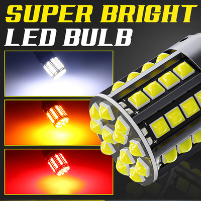 Białego stopnia aluminium LED sygnały skrętu 1156 1157 T20 3030 44SMD światło odwrotne 12V 24V