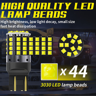Białego stopnia aluminium LED sygnały skrętu 1156 1157 T20 3030 44SMD światło odwrotne 12V 24V
