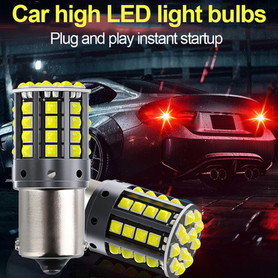 Białego stopnia aluminium LED sygnały skrętu 1156 1157 T20 3030 44SMD światło odwrotne 12V 24V
