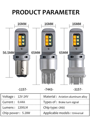 Długotrwałe światła sygnalizacyjne 5W LED z 1156 uniwersalnymi żarówkami LED 12smd 1156 P21W BA15S PY21W 3157 7443 Canbus