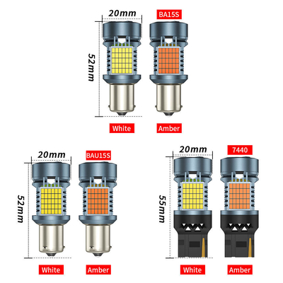 Żarówka LED z Canbusem 2016 120SMD T20 1156 1157 3156 3157 Światła hamulcowe LED z sygnałem skrętu z automatyczną lampą wentylatora