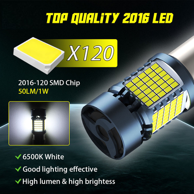 Żarówka LED z Canbusem 2016 120SMD T20 1156 1157 3156 3157 Światła hamulcowe LED z sygnałem skrętu z automatyczną lampą wentylatora