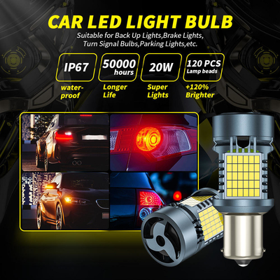 Żarówka LED z Canbusem 2016 120SMD T20 1156 1157 3156 3157 Światła hamulcowe LED z sygnałem skrętu z automatyczną lampą wentylatora