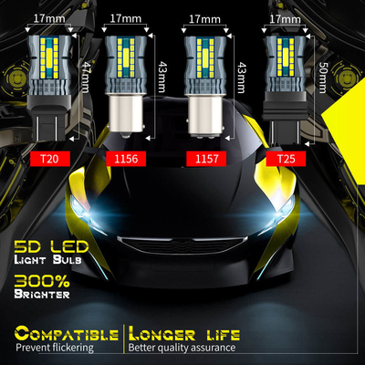 Bezwodne 12V 1156 3030 24LED+2COB Światła sygnalizacyjne skrętu hamulca 3156 Dual Color Led Bulb