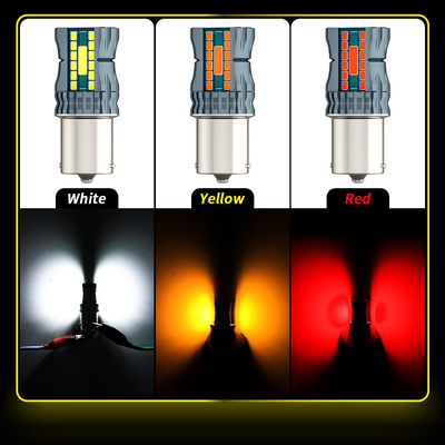 Bezwodne 12V 1156 3030 24LED+2COB Światła sygnalizacyjne skrętu hamulca 3156 Dual Color Led Bulb