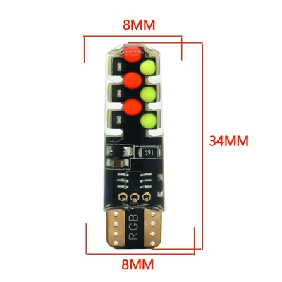 Jasność Nowy typ samochodu Wnętrze żarówka LED T10 5050 6SMD kolor RGB Z RGB Z zdalnym lampem lampowym