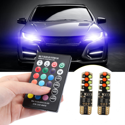 Jasność Nowy typ samochodu Wnętrze żarówka LED T10 5050 6SMD kolor RGB Z RGB Z zdalnym lampem lampowym