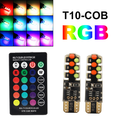 Jasność Nowy typ samochodu Wnętrze żarówka LED T10 5050 6SMD kolor RGB Z RGB Z zdalnym lampem lampowym