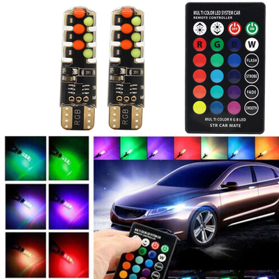 Jasność Nowy typ samochodu Wnętrze żarówka LED T10 5050 6SMD kolor RGB Z RGB Z zdalnym lampem lampowym