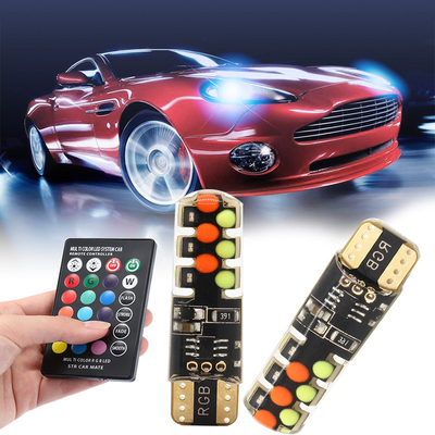 Jasność Nowy typ samochodu Wnętrze żarówka LED T10 5050 6SMD kolor RGB Z RGB Z zdalnym lampem lampowym