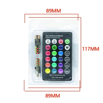 Jasność Nowy typ samochodu Wnętrze żarówka LED T10 5050 6SMD kolor RGB Z RGB Z zdalnym lampem lampowym