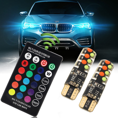 Jasność Nowy typ samochodu Wnętrze żarówka LED T10 5050 6SMD kolor RGB Z RGB Z zdalnym lampem lampowym