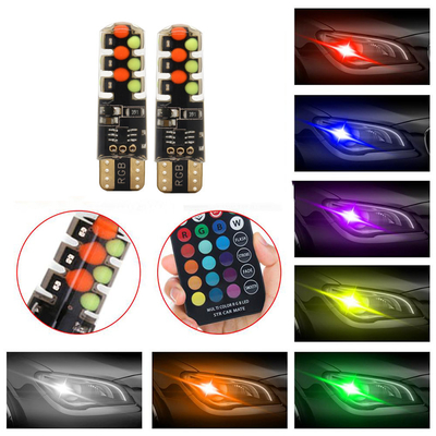 Jasność Nowy typ samochodu Wnętrze żarówka LED T10 5050 6SMD kolor RGB Z RGB Z zdalnym lampem lampowym