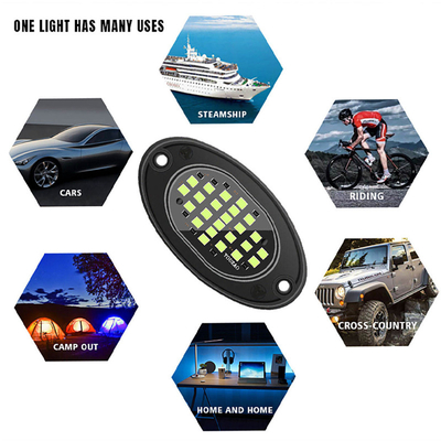 12V wodoodporne podwozie światło 2835 LED jednobarwne czyste białe 24 LED Rock Light dla ciężarówki Jeep ATV UTV Offroad Underglow