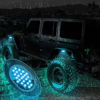 12V wodoodporne podwozie światło 2835 LED jednobarwne czyste białe 24 LED Rock Light dla ciężarówki Jeep ATV UTV Offroad Underglow