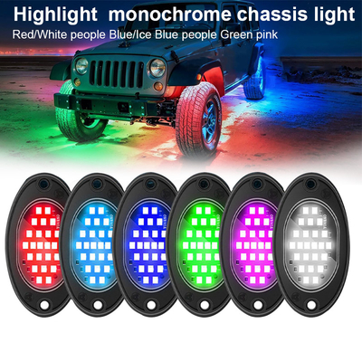 12V wodoodporne podwozie światło 2835 LED jednobarwne czyste białe 24 LED Rock Light dla ciężarówki Jeep ATV UTV Offroad Underglow